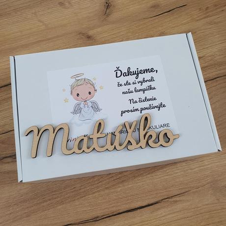 Detská nočná lampa s vlastným menom anjelik iii.,