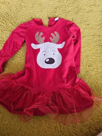 Vianočné šaty so sobíkom, 104