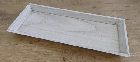 Drevený podnos -3x17x43 cm - bielo šedý, 