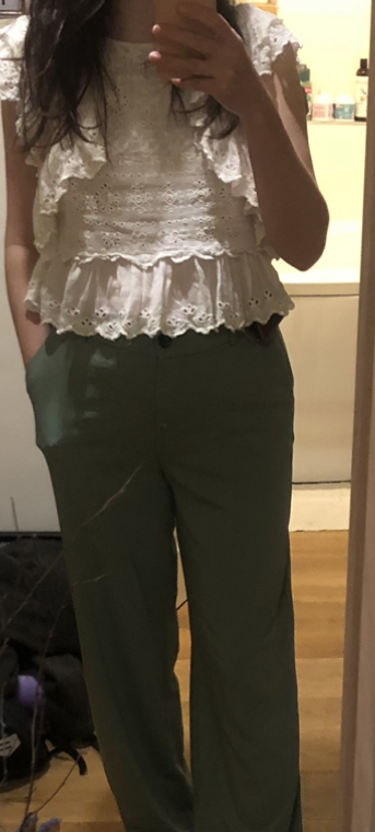 Biely top s volánmi, zara, m/38, zara,m