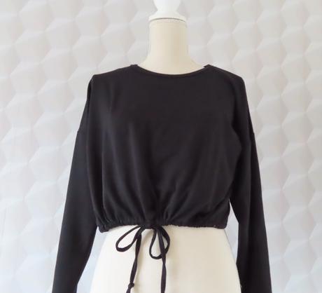 Čierny croptop fischerfield, veľ.l, l