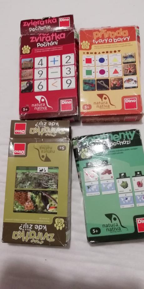 4 sady multifunkčných karticiek - aj, matematika,, 