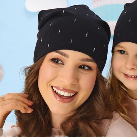 Dievčenská a dámska bavlnená čiapka 54-56 cm 52067, ajs,54 / 56