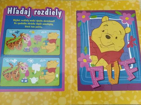 Macko puf - knižka s nálepkami a puzzle,