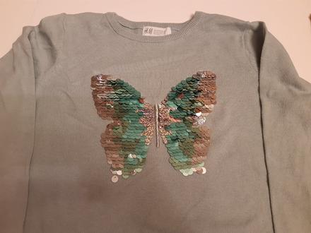 Pulovrik s motylom 134/140, h&m,134