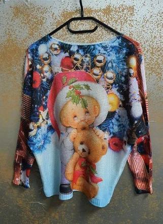 Vianocny pulover vel. uni, 