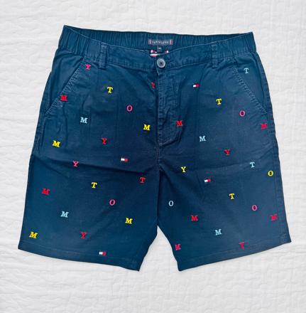 Kratasy tommy, tmavomodre s vysitymi pismen, 164, tommy hilfiger,164