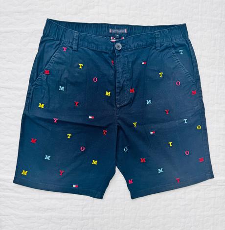 Kratasy tommy, tmavomodre s vysitymi pismen, 164, tommy hilfiger,164