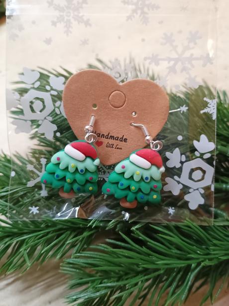 Vianočné náušničky stromček,