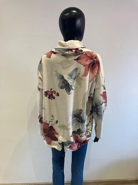 Dámska mikina s rolákom a kvetmi (uni), l / m / s / xl