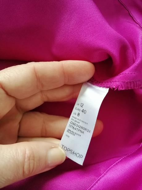 Sýtoružový saténový top top shop v40 "magenta", topshop,40