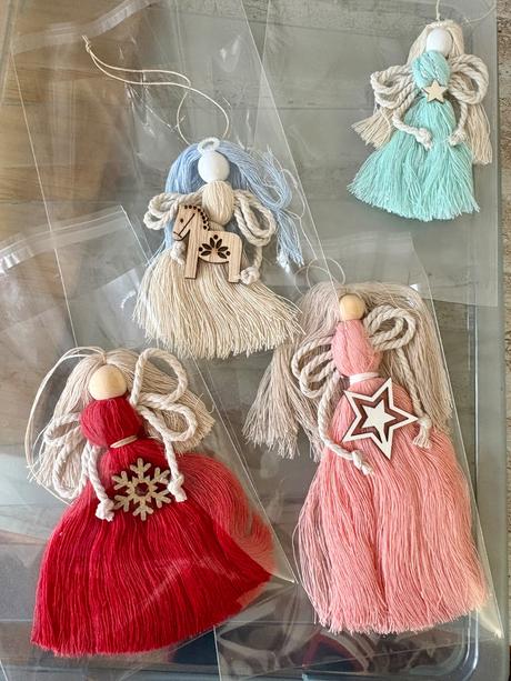 Macramé ozdoby anjeli, 