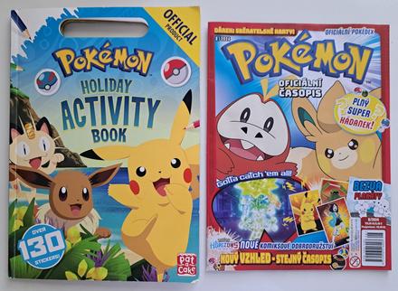 Pokémon kniha aktivít + časopis + 20 kariet zdarma, 