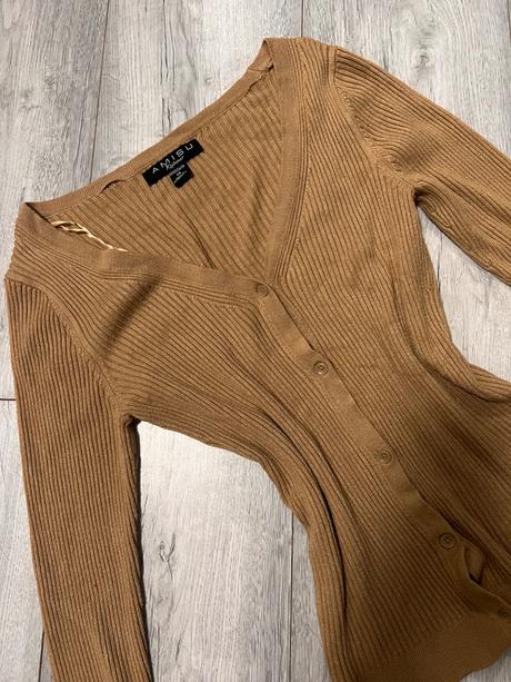 Hnedý cardigan svetrík, amisu,xs