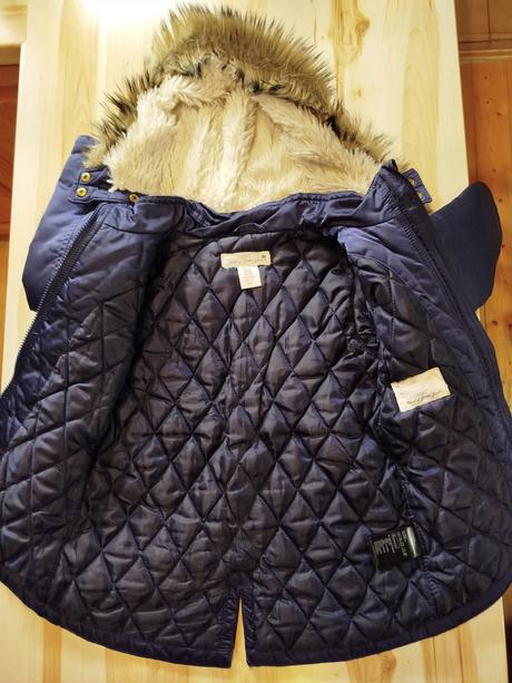 Tmavomodrá zimná bunda, h&m,116