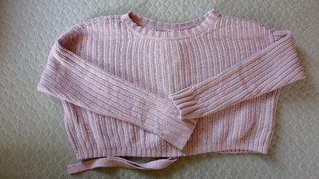 Crop oversized s viazaním sveter, hollister,xs