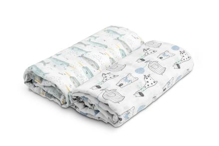 Sensillo bambusové plienky slony+oceán 120x120cm,, 