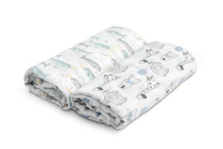 Sensillo bambusové plienky slony+oceán 120x120cm,, 