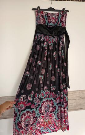 Letné maxi šaty bez ramienok, m