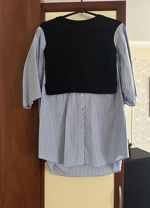 Kombinovaná košeľa so sveterom, zara,s