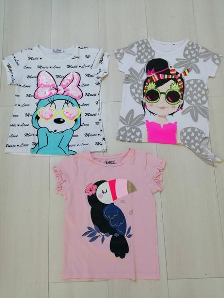 Tričká pre dievčatka 3 ks vel. 128, 128