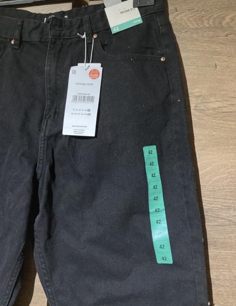 Čierne mom fit jeanay, sinsay,xl