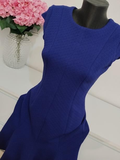 Calvin klein kráľovsky modré elegantné šaty, calvin klein,s