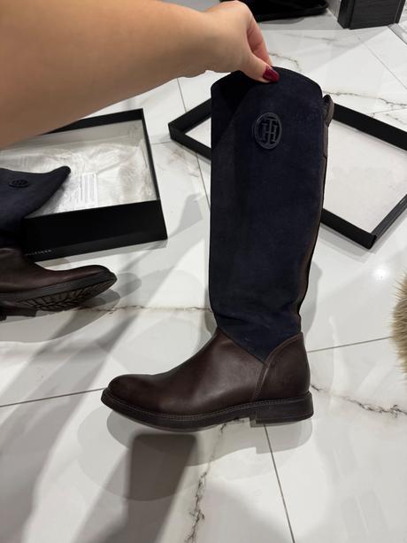 Tommy hilfiger kožené čižmy 40, tommy hilfiger,40
