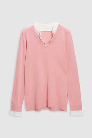 Ružový sveter s blúzkou, next,m