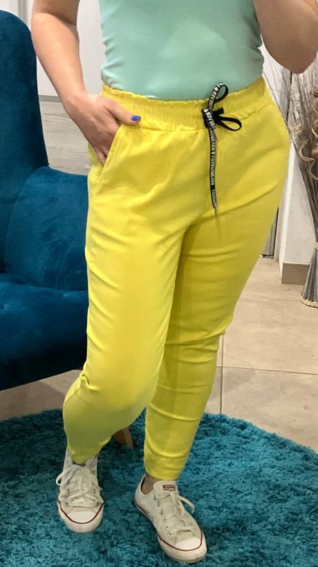 Dámske tenké žlté nohavice (uni), l / m / xl