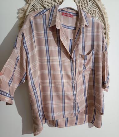 Oversize karovaná košeľa line of oslo, s