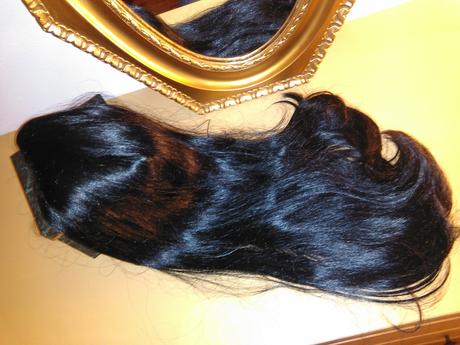 Kvalitný príčesok cop dlhý čierny na spone, 