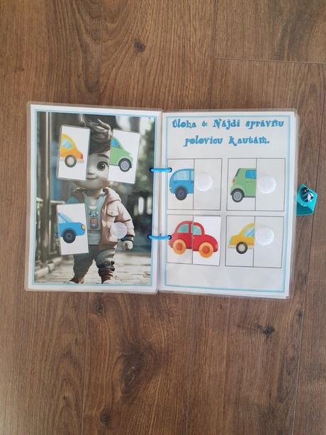 Pracovný zošit na suchý zips pre chlapčeka od 1 ro,