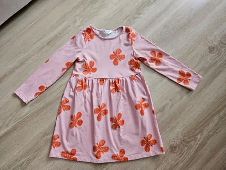 Šaty s motýlikmi, h&m,110
