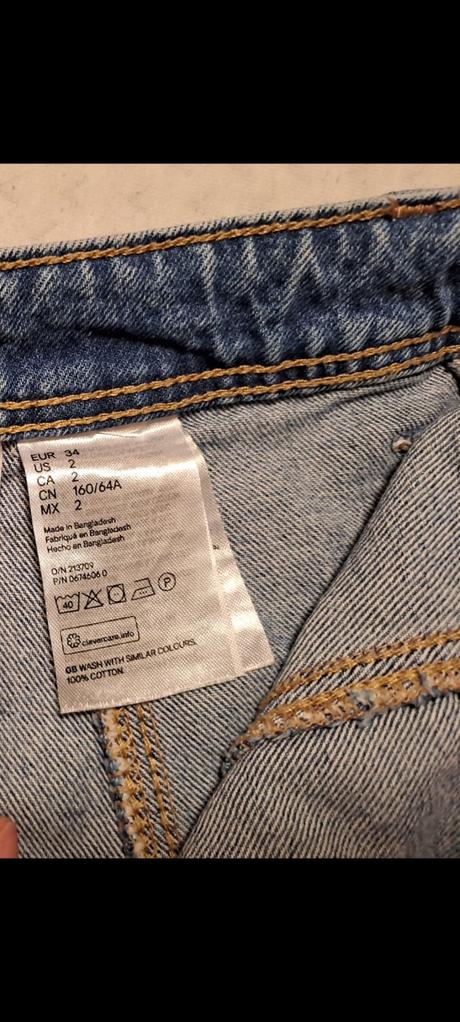 Riflová sukňa, h&m,34