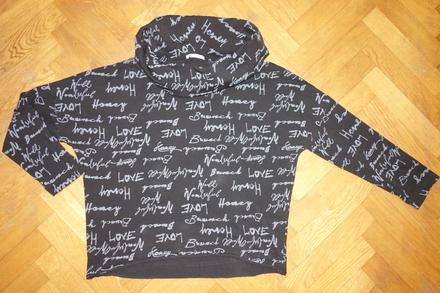 Popísaná mikina s veľkým golierom m/l, m