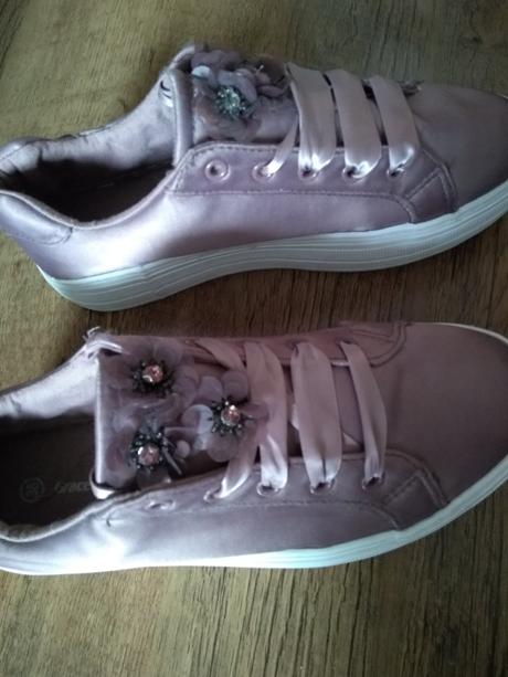 Saténové tenisky na platforme, 38