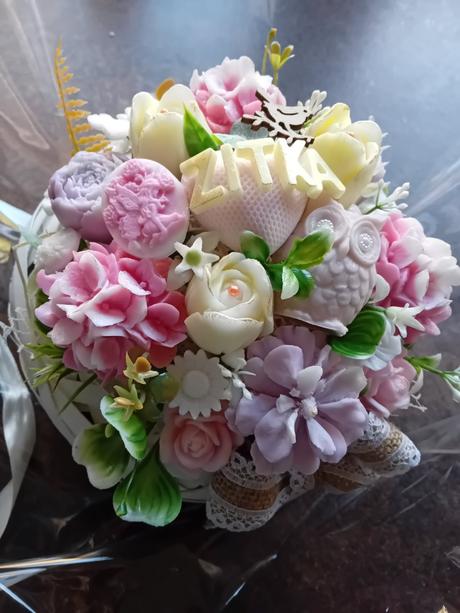 Personalizovaná kytica z mydla,
