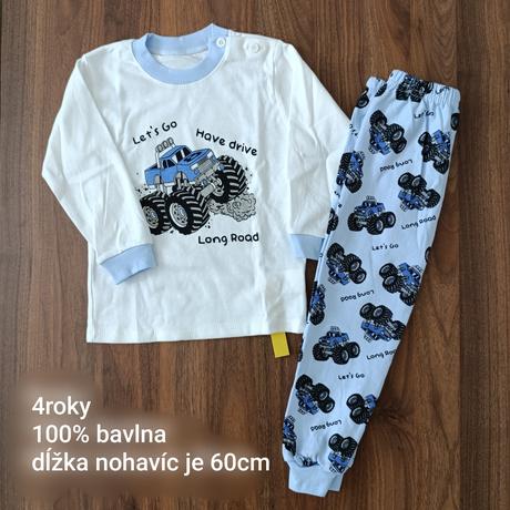 Dvojdielne pyžamo motív traktor bager 3-4r, 98 / 104