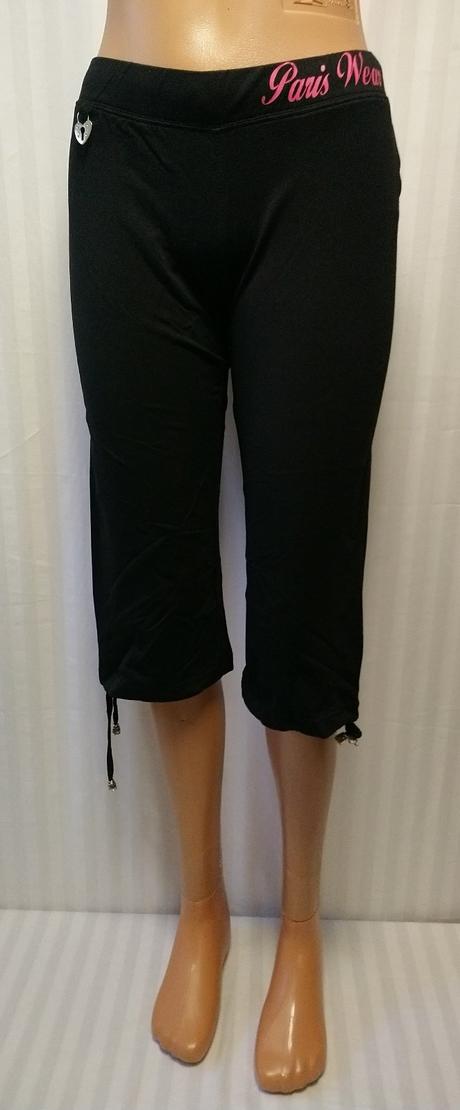 Dámske čierne elastické trištvrťáky, kleopatra, m, m