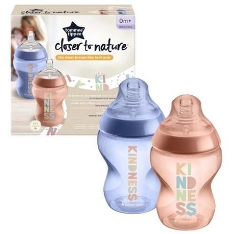 Tommee tippee dojčenská fľaša c2n girl 2x260ml, 0m, tommee tippee