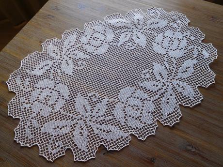 Dečka hačkovaná krémová-47x70cm, , 