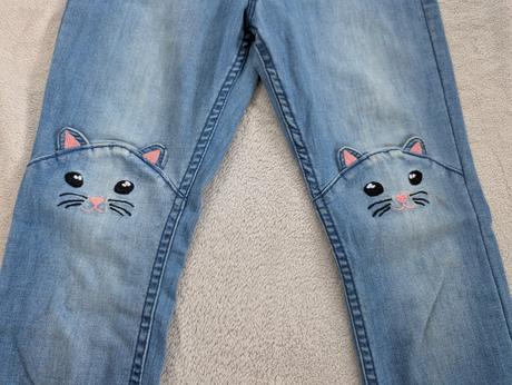 Mačičkové riflové legíny, h&m,134