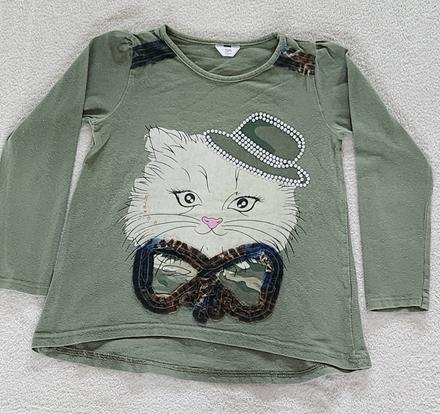 Tričko s mačičkou s dlhým rukávom, 110