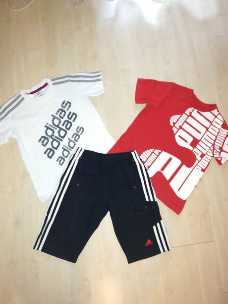 2 x triko a kraťasy adidas(128), adidas,128
