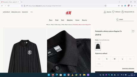 Polokošeľa wednesday hm čierna, h&m,l