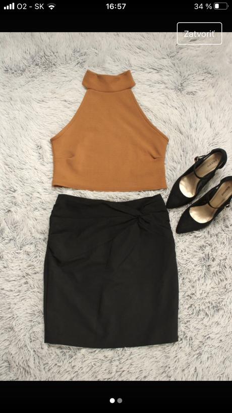Čierna sukňa s ozdobou, h&m,s