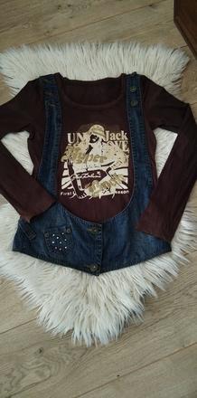 Dámske tričko s denimovým korzetovým detailom, s