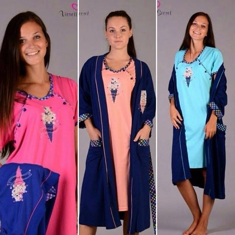 Tehotenská súpravička župan a nočná košeľa, vienetta secret,l / m / s / xl / xxl