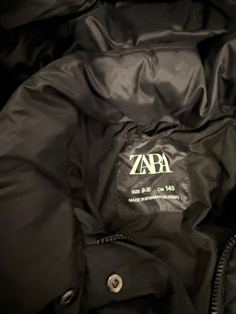 Páperová predĺžená bunda, zara,140